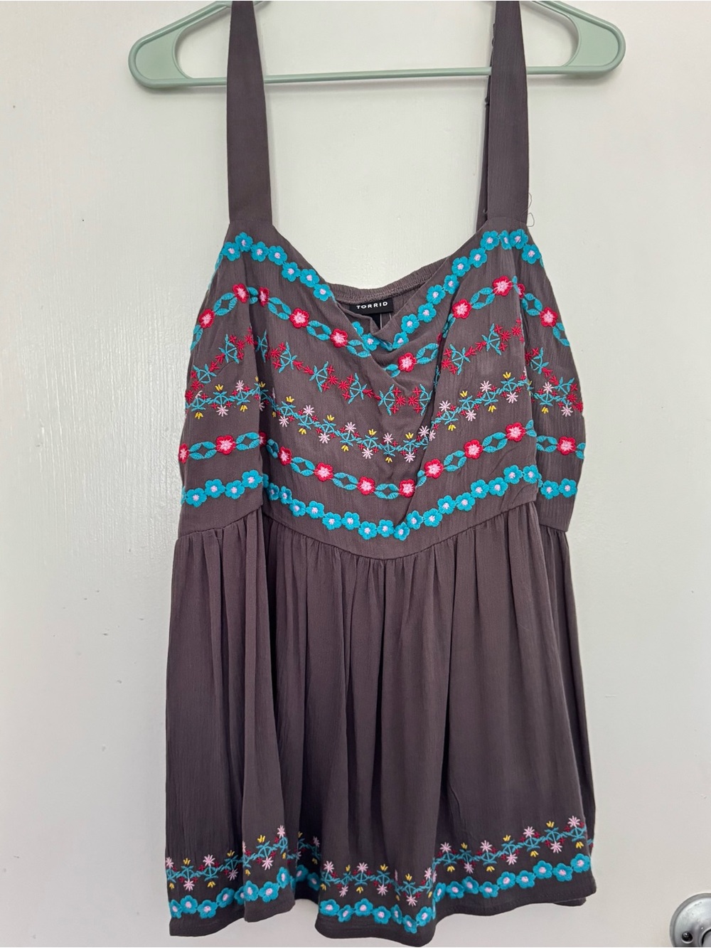 Torrid Embroidered Floral Tank Top